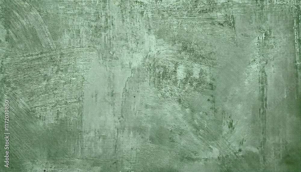 Poster abstract green textured background with plastered brushstrokes and subtle patterns, ideal for modern