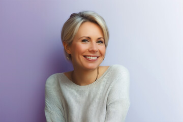 Obraz premium Close up of Caucasian woman laughing and surprised expression, copy space