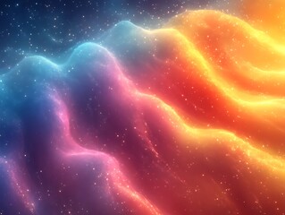 Obraz premium Abstract glowing wave background with vibrant colors and particles.