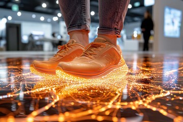 The LED SMD floor features a mesmerizing bright red pattern that creates a dynamic and captivating electronic reflection, adding a futuristic and creative touch to any space.