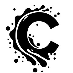 Abstract C letter silhouette vector design