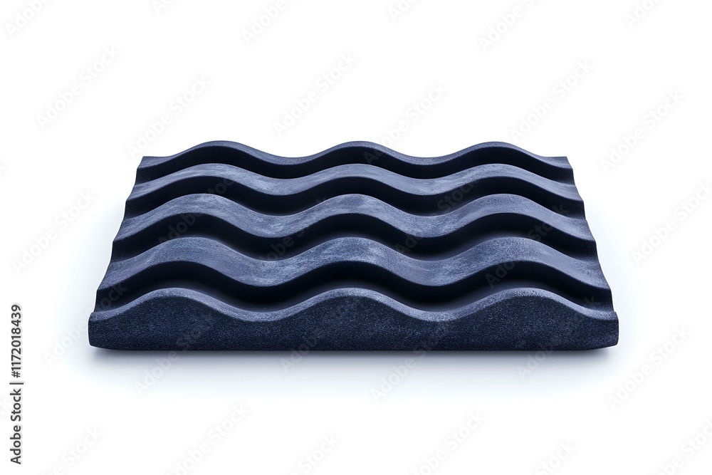 Poster textured wave pattern in dark foam material for creative projects and backgrounds