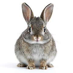 Obraz premium Cute bunny rabbit, studio shot, white background, Easter.
