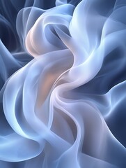Obraz premium Abstract swirling light blue and white smoke-like waves.