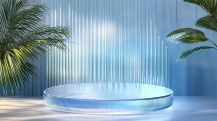 Fototapeta premium A minimalist display stage with a serene background, ideal for presentations or showcases.