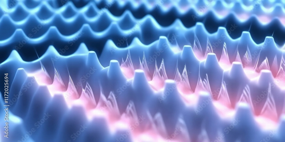 Fototapete Abstract visualization of a wave-like surface, possibly representing data or energy patterns.