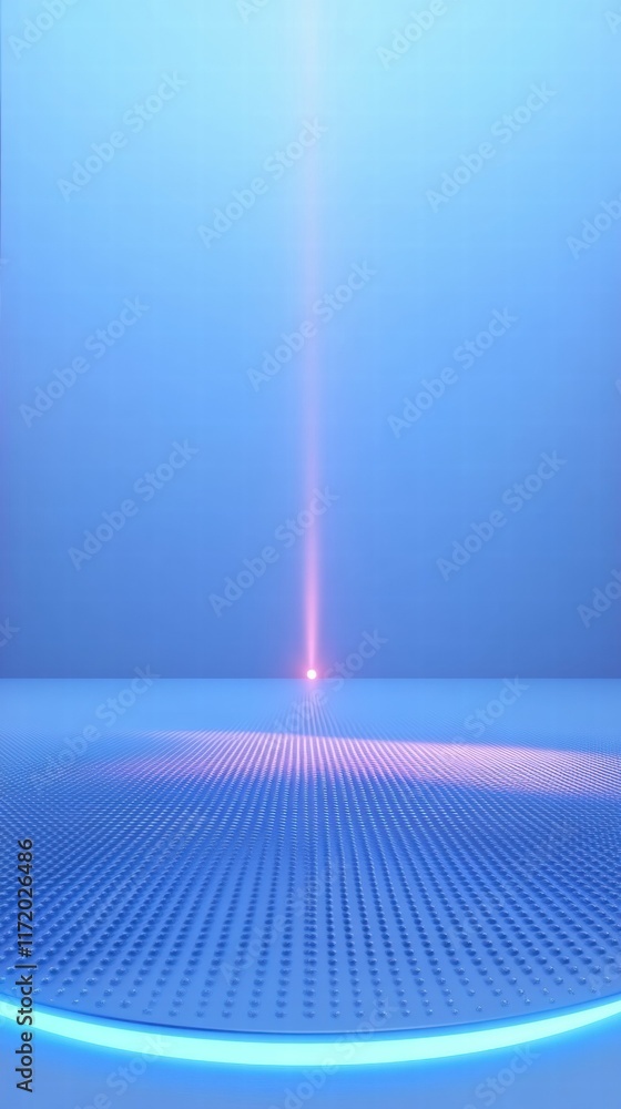 Aufkleber a minimalist scene featuring a vertical light beam against a soft blue gradient background.