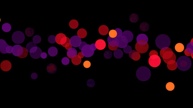 A dynamic scatter plot with glowing dots in radiant neon colors, dynamically arranged over a dark reflective surface with holographic highlights.
