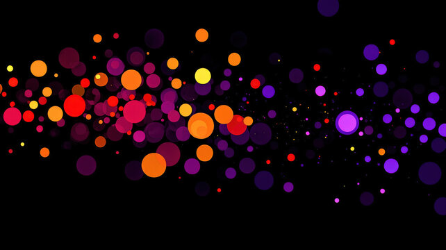 A dynamic scatter plot with glowing dots in radiant neon colors, dynamically arranged over a dark reflective surface with holographic highlights.
