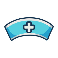 nurse hat medical flat color vector illustration template design