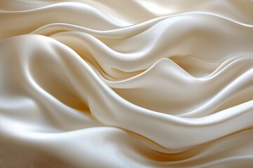 Fototapeta premium Elegant cream silk fabric waves.