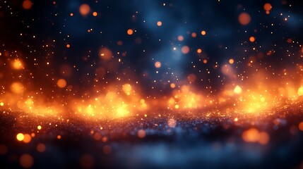 Glowing embers and sparks on dark background.