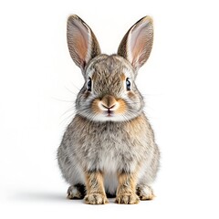 Obraz premium Cute bunny rabbit, studio shot, white background, Easter. (1)