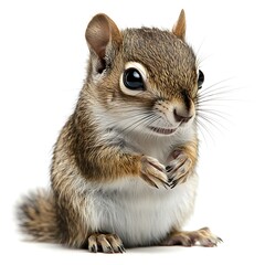 Obraz premium Cute baby squirrel studio shot, white background, wildlife, nature.