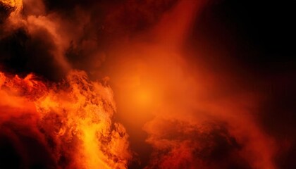 Intense Fiery Inferno with Vivid Orange Flames and Dark Smoke Swirling in a Dramatic Sky, Perfect for Apocalypse or Fire Themed Concepts