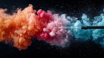 Science and Medicine on Black Background