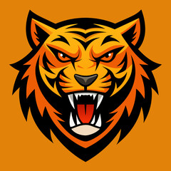 Tiger logo with an angry expression