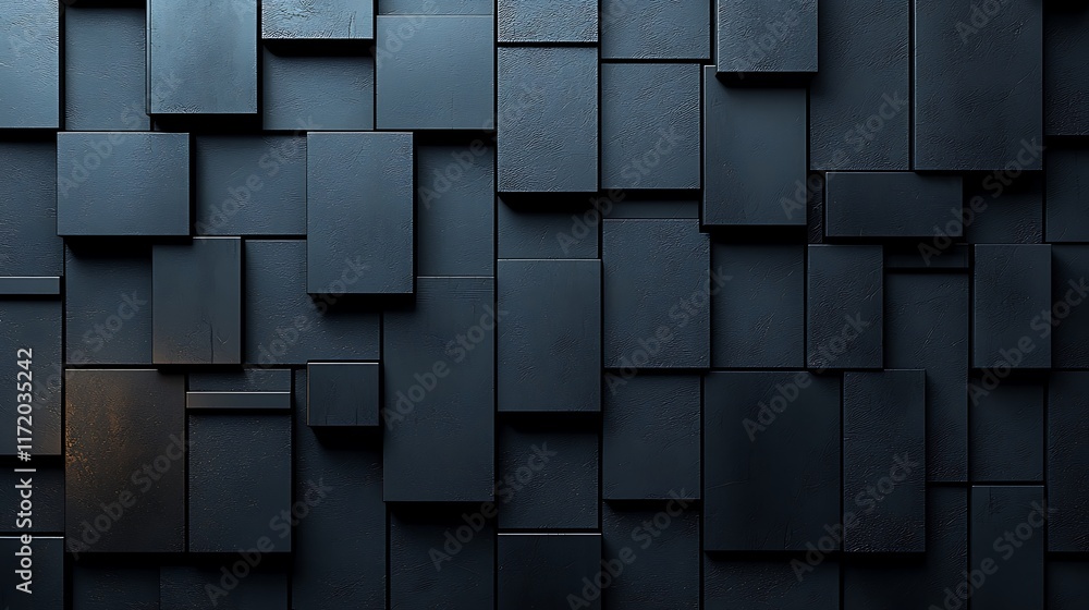 Poster abstract dark gray rectangular blocks pattern background.