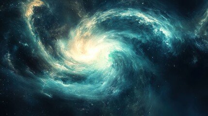 A swirling galaxy with vibrant colors and cosmic elements, representing the universe's beauty.