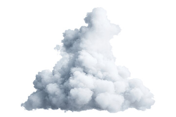 Aerial view of fluffy cloud silhouette with dramatic and cinematic appearance, showcasing its soft and billowy texture against clear sky