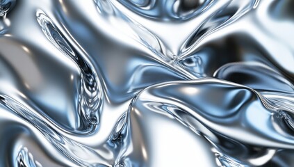 Abstract Liquid Metal: Silver Flowing Texture