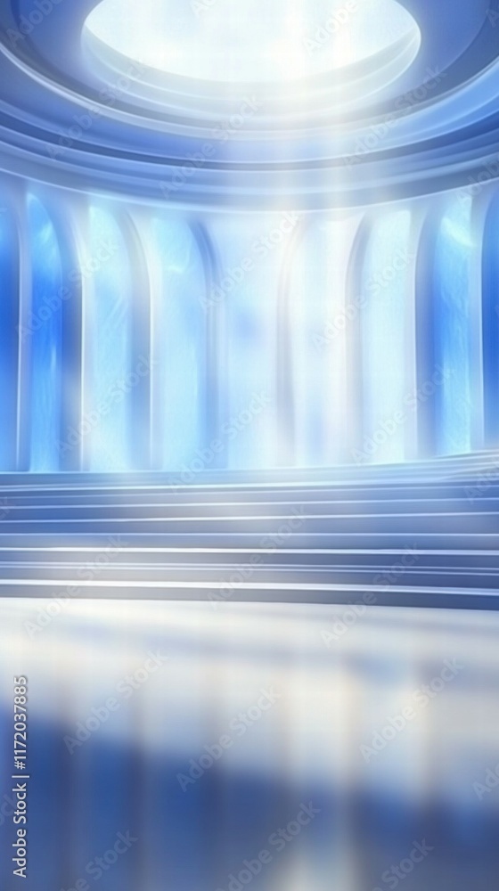 Leinwandbilder A serene, ethereal space with light filtering through large windows, creating a tranquil atmosphere.