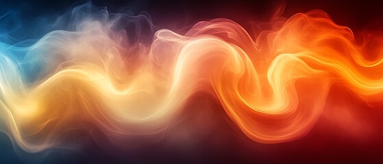 Obraz premium Abstract fiery and icy smoke waves.