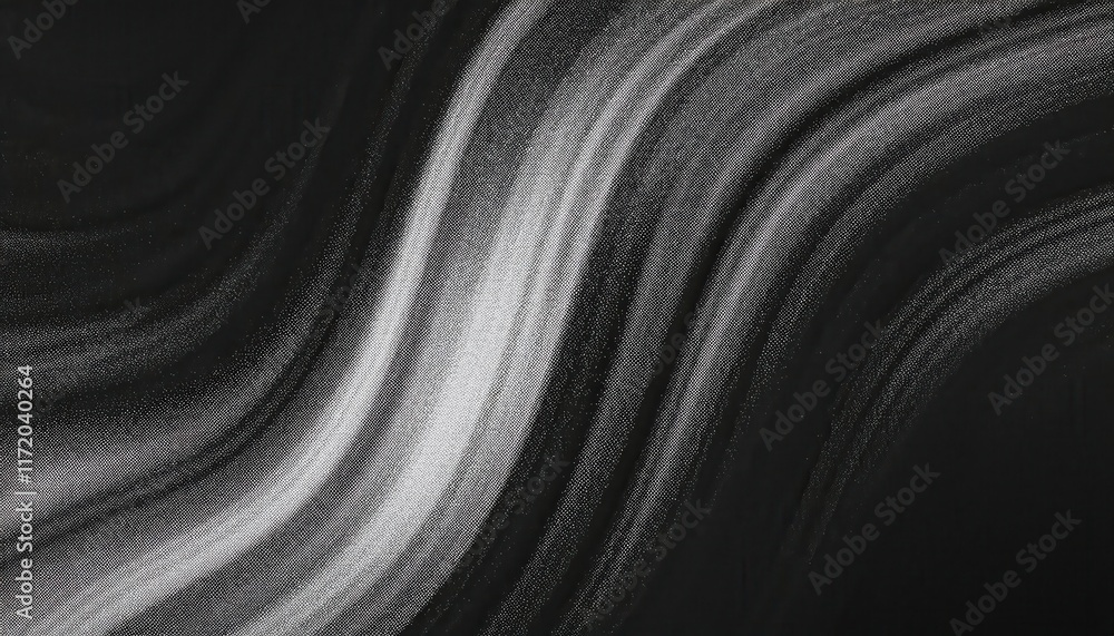 Poster abstract dynamic gradient of white dust like particles on black background representing motion, mini