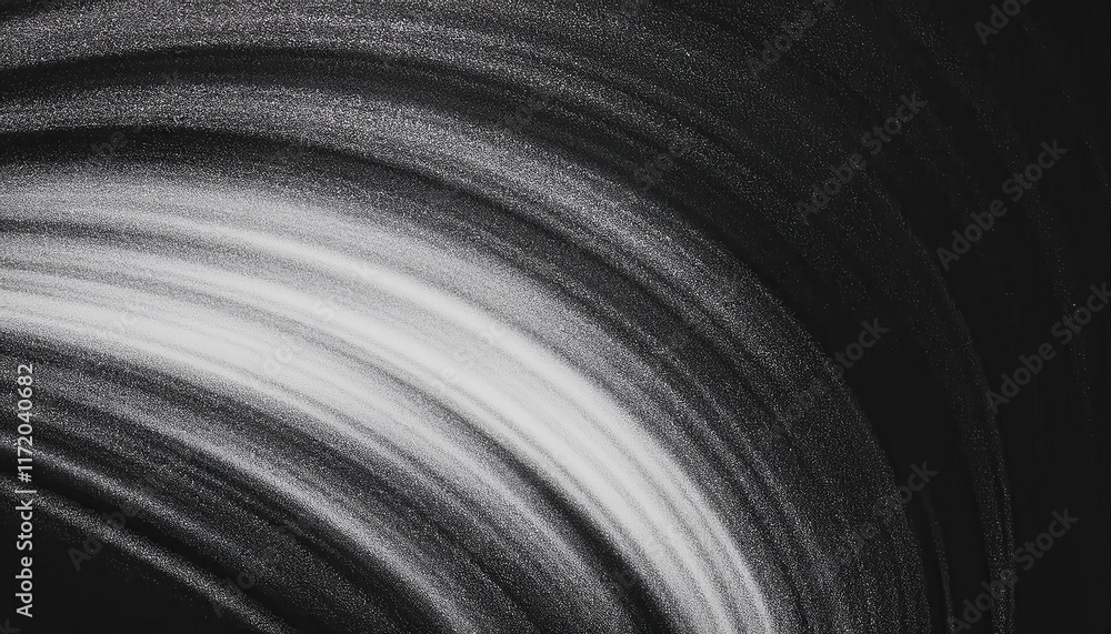 Poster Abstract Dynamic Gradient of White Dust Like Particles on Black Background Representing Motion, Minimalism, and Cosmic Energy Flow