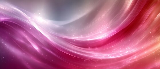 Abstract pink and white glowing waves.