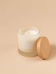 Scented Soy Candle in Frosted Glass Jar
