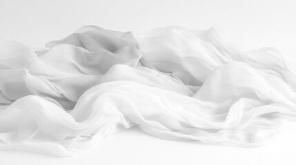 Fototapeta premium Soft white wrinkled fabric for graphic design or wallpaper.
