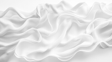 Soft white wrinkled fabric for graphic design or wallpaper.