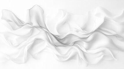Fototapeta premium Soft white wrinkled fabric for graphic design or wallpaper.