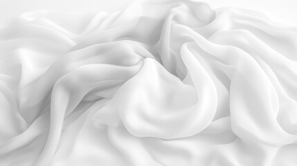 Obraz premium Soft white wrinkled fabric for graphic design or wallpaper.