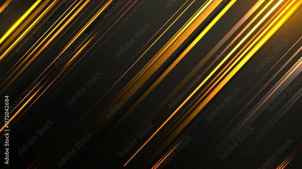 Poster abstract black background with golden diagonal lines