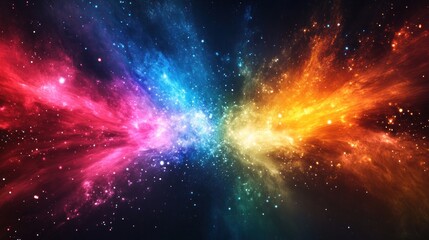A vibrant cosmic explosion of colors representing the beauty of the universe.
