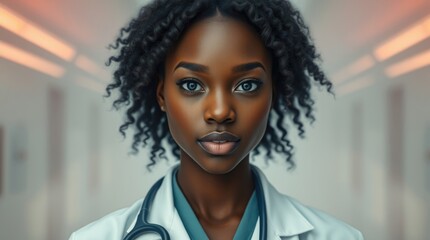 Recognizing the vital role of female doctors in healthcare, a talented physician stands proud in her white coat, embodying strength and dedication to patient care