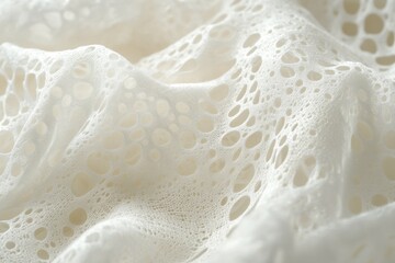 Delicate folds of white fabric with soft lighting