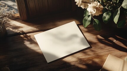 Blank invitation letter mockup