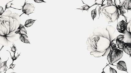 Elegant wedding invitation card background vector. Minimal hand painted watercolor botanical flowers texture template background. Design for wedding, vip cover, poster, rsvp moderncard.Valentine's Day