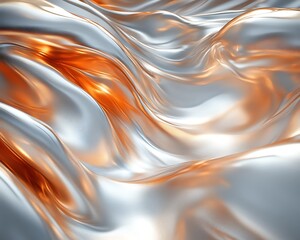 Obraz premium Abstract silver and gold liquid flowing texture.