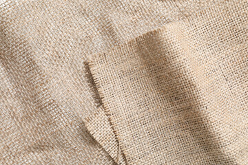 Texture of burlap cloth, closeup view