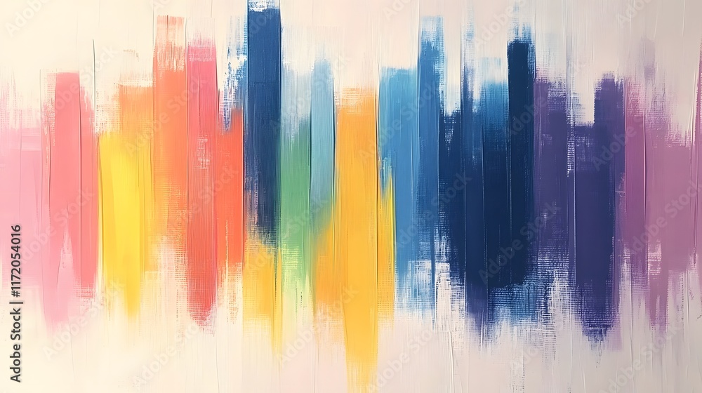 Poster abstract vibrant colorful brush strokes on canvas creating a modern and energetic visual experience 