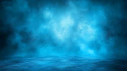 Blue smoky background with dark floor.