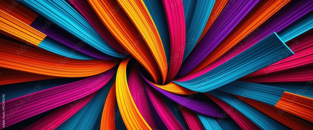 Poster colorful abstract wave pattern with vibrant curves and dynamic lines