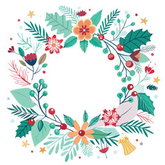 Obraz premium happy new year on white flower frame