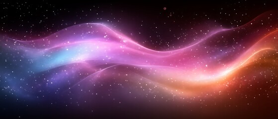 Obraz premium Abstract glowing wave with sparkles.