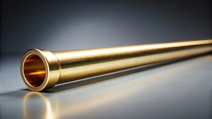 50cm Straight Brass Pipe - Industrial Plumbing Supply Stock Photo