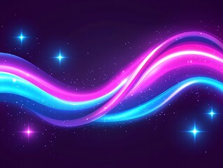 Obraz premium Abstract Cosmic Waves of Pink and Blue Light